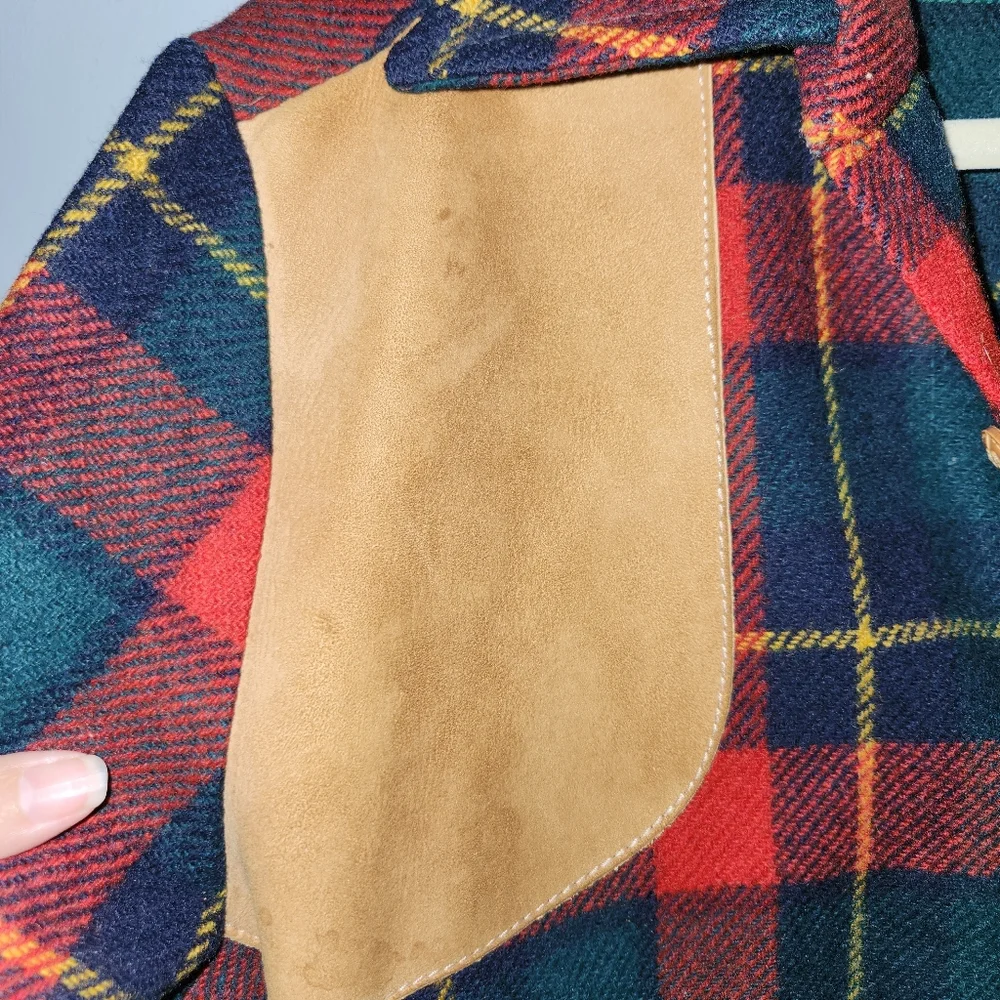 Pendleton LOBO Virgin Wool Plaid Button Down Shirt Jacket Shacket Vtg 1970s L